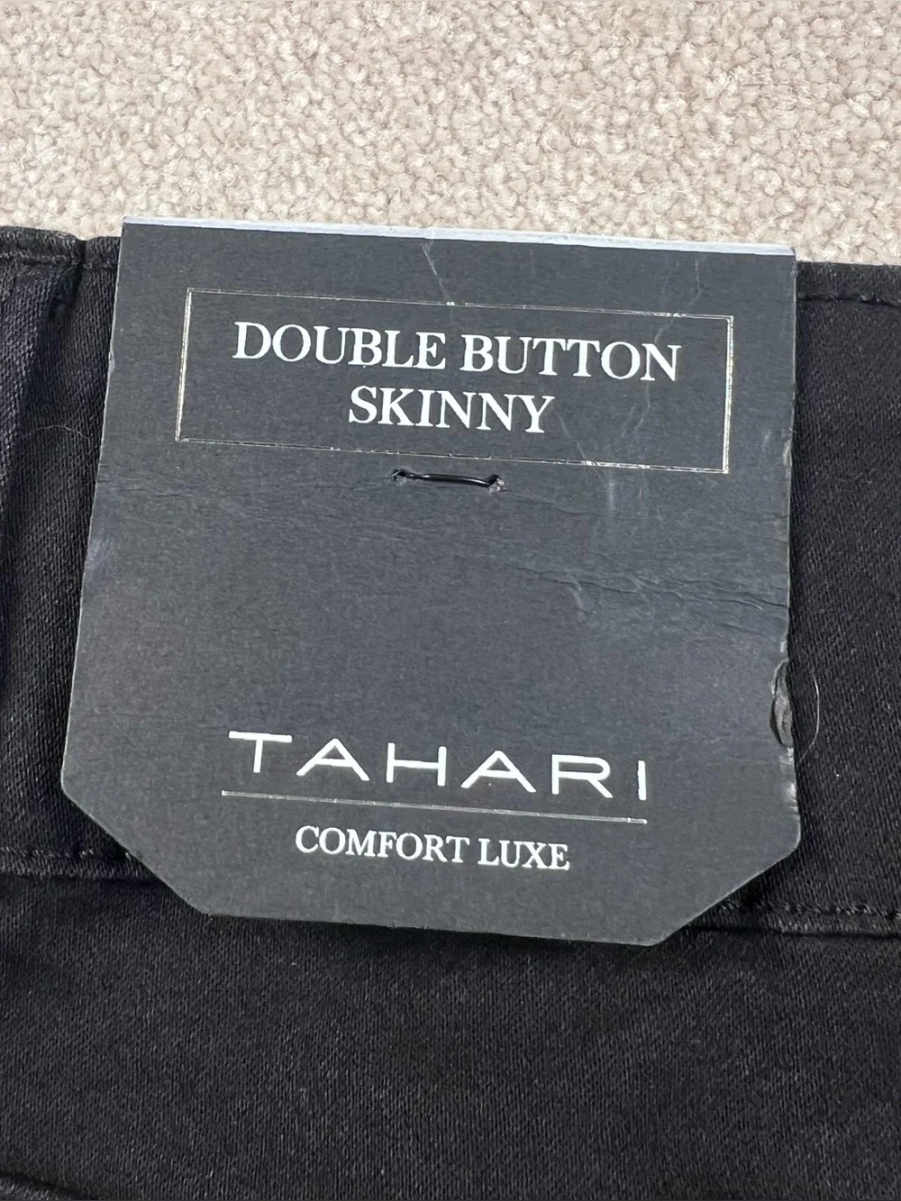 Tahari Skinny Leg Pants Black Charlotte Double Button New Casual Women's 16W
